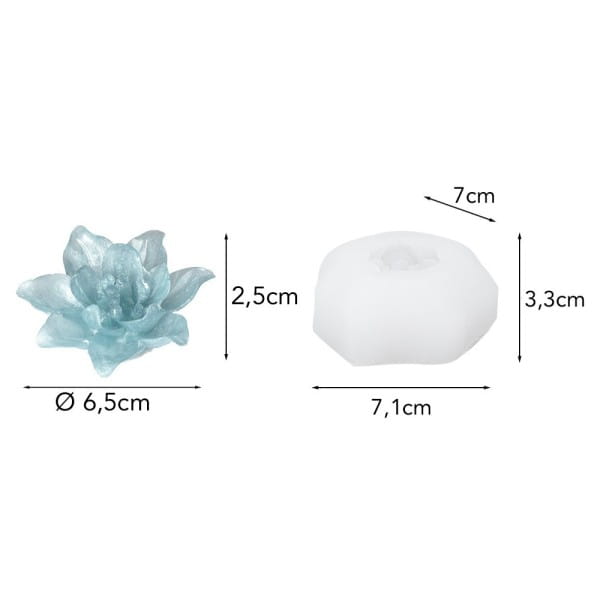 Silikonform Blume 2, Größe fertiges Objekt: Ø6,5cm, 2,5cm hoch