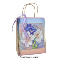 Diamond-Painting-Grußkarte, Lilien und Iris, 16cm x 16cm, inkl. Zubehör