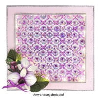 Kristallkunst, Blüten-Bordüre 3, 10cm x 30cm, selbstklebend, violett irisierend