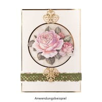3-D Motive, Vintage-Rosen, mit Perlmutt-Leinenstruktur, 7-10,5cm, 10 Motive