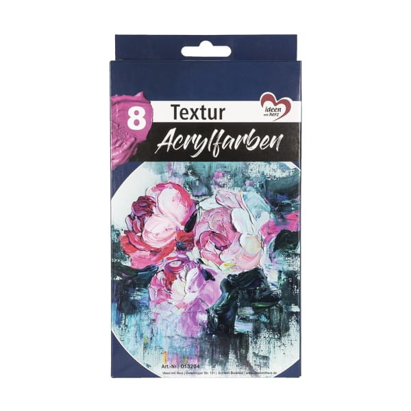 Textur-Acrylfarben, 8 verschiedene Farben, je 18ml