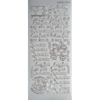 Sticker, Schrift, Alles Gute zum Geburtstag, Perlmuttfolie, silber