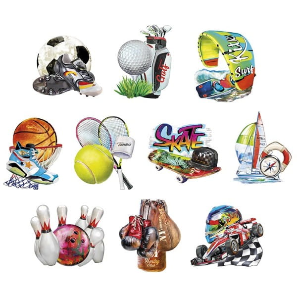 3-D Motive, Sport & Hobby 1, 8-10,5cm, 10 Motive