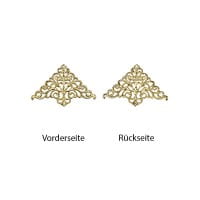 Metall-Ornamente, Design 21, 7,6cm x 5cm, hellgold, 9 Stück