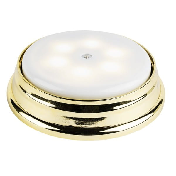 LED-Drehpodest, spiegel-gold, Ø16cm, 4,5cm hoch, warmweiß, inkl. Timer