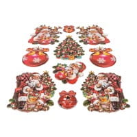 3-D Relief-Sticker, Weihnachten nostalgisch 2, Design 4, verschiedene Größen, selbstklebend