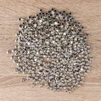 Perlen, Stern 1, flach, 0,7cm x 0,4cm, silber, 510 Stück