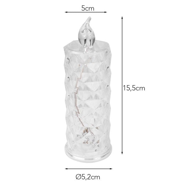 LED-Kerzen, Kristalloptik 1, transparent, 15,5cm hoch, 2 Stück