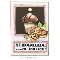 Rubbel-Transferbogen, Schoko-Texte, 10cm x 30cm, 10 Bogen