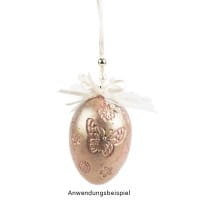 Deko-Eier, Ø 4cm, 5,8cm hoch, weiß, geprägte Ornamentik, 10 versch. Designs, 10 Stück