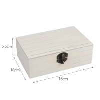 Box aus Holz, mit Rillen, 16cm x 10cm x 5,5cm