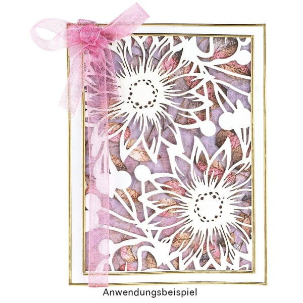 Laser-Grußkarten Mini, Gerbera, 9,5cm x 7cm, versch. Farben, mit Umschlägen, 20 Stück