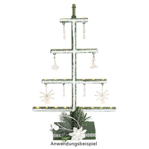 LED-Dekoleuchter, Tanne, 40cm hoch, 21 LED-Lichter in Warmweiß, Timer
