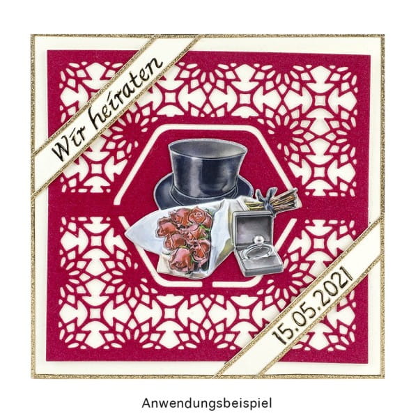 Präge-& Stanzschablonen, Aufstellkarte, 13,6cm x 13,6cm