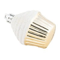 Baumschmuck, Cupcakes, Ø 4cm, 5,6cm hoch, glänzend hellgold, weißer Glitzer, 6 Stück