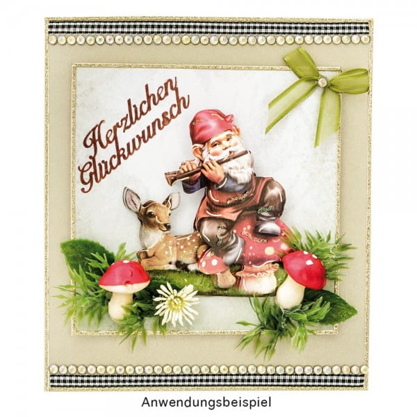 3-D Motive, Gartenzwerge, Gold-Gravur, 8cm, 10 Motive