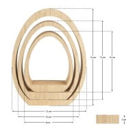 Ei-Podeste, Rohlinge aus Holz, 10 bis 16cm hoch, 3 Stück