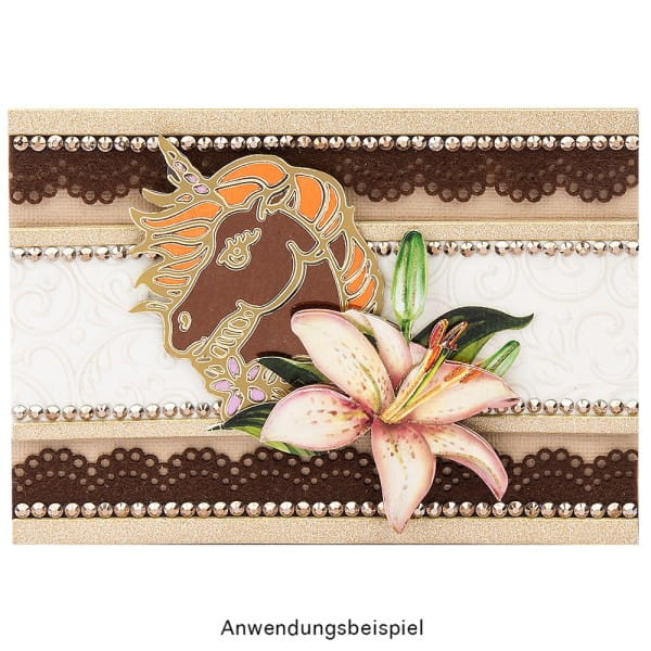 Sticker, Einhörner & Libellen, Perlmuttfolie, gold