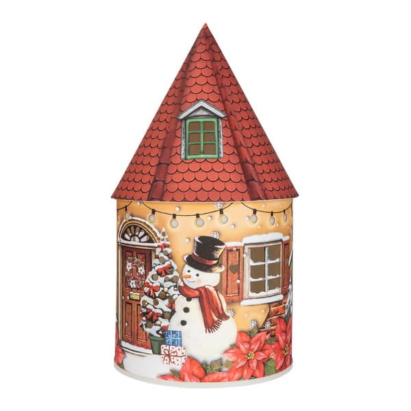 LED-Lichthaus, Nostalgische Weihnacht 2, Ø 11cm, 22cm hoch, inkl. Draht-Lichterkette, mit Timer
