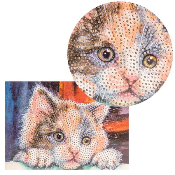 Diamond-Painting-Grußkarte, Katze, 16,5cm x 11,5cm, inkl. Zubehör