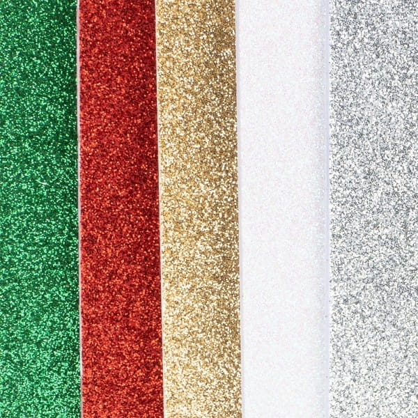 Moosgummi, selbstklebend, Glitzer 3, DIN A4, 2mm, verschiedene Farben, 10 Bogen