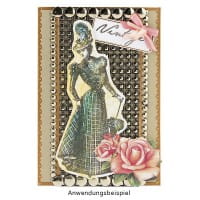 Feinkontur-Stempel, Motive auf Trägerfolie, Vintage Fashion