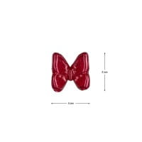 Miniatur-Schmuckstein-Schmetterlinge, perlmutt, 0,6cm x 0,6cm x 0,3cm, rot, 100 Stück
