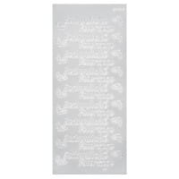 Sticker, Schrift, Besinnliche Feiertage, Perlmuttfolie, silber