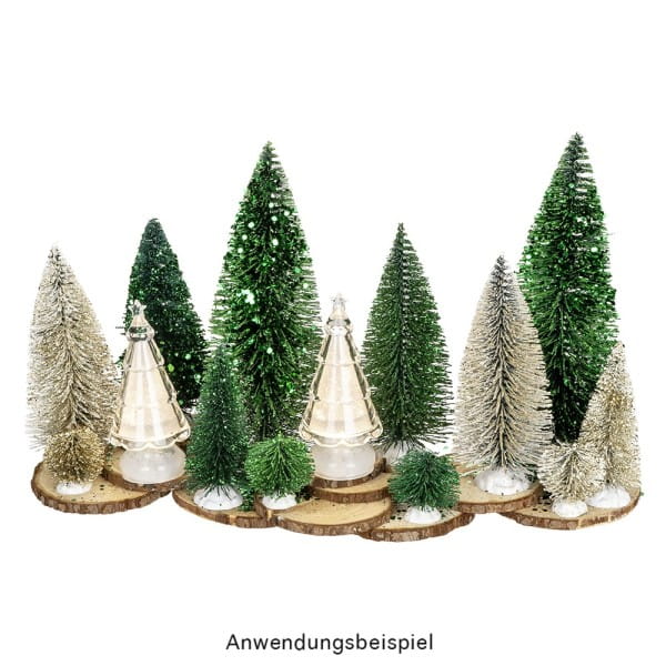 Deko-Schneetannen, 5cm bis 21cm hoch, 9 Stück