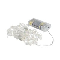 LED-Drahtlichterkette, Kristall-Nuggets, klar, 20 LEDs in Warmweiß, 2,70m lang, Timer