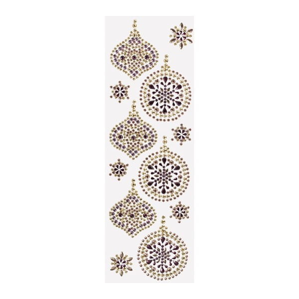 Strass-Ornamente, Weihnachtsschmuck, mehrfarbig, teilweise mit Veredelung, 5 Bogen