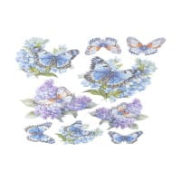 3-D Relief-Sticker, Schmetterlinge & Blumen 2, Design 1, verschiedene Größen, selbstklebend