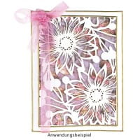 Laser-Grußkarten Mini, Gerbera, 9,5cm x 7cm, versch. Farben, mit Umschlägen, 20 Stück