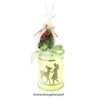LED-Flaschenlicht mit 2 LED-Lämpchen, Rentier, 12,5cm hoch, weiß