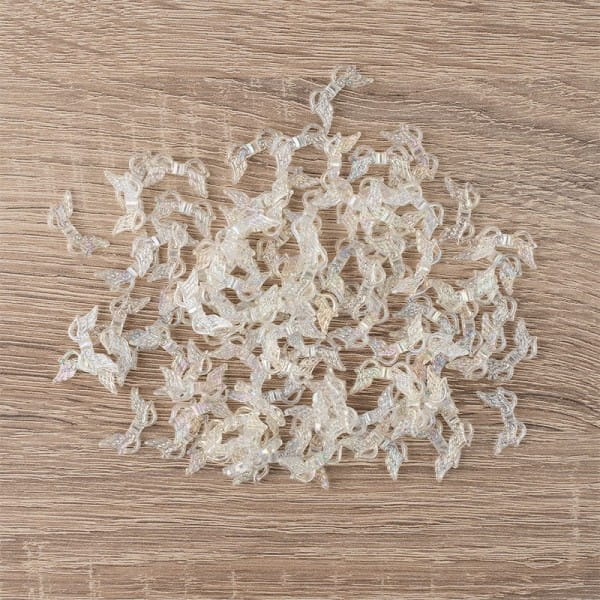 Engelsflügel aus Acryl, Design 3, 1,9 cm, klar-irisierend, 100 Stück