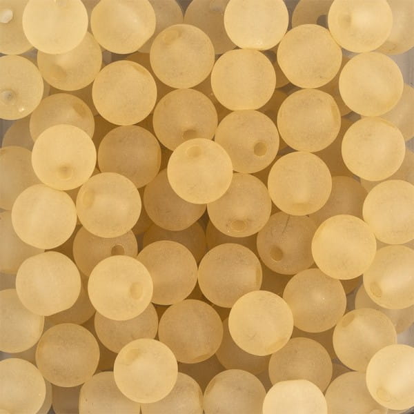 Perlen, gefrostet, Ø 8mm, 100 Stück, creme