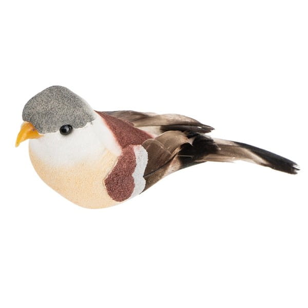 Deko-Federvögel, Sortierung 2, 2,2cm x 7cm x 2,8cm, braun, 9 Stück