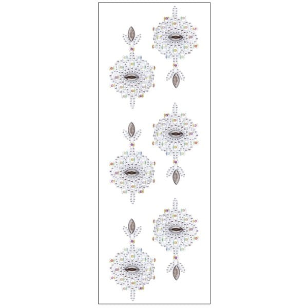 Kristallkunst, Ornament 2, selbstklebend, 10cm x 30cm, klar irisierend, anthrazit
