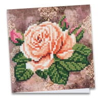 Diamond-Painting-Grußkarte, Rose 1, 16cm x 16cm, inkl. Zubehör