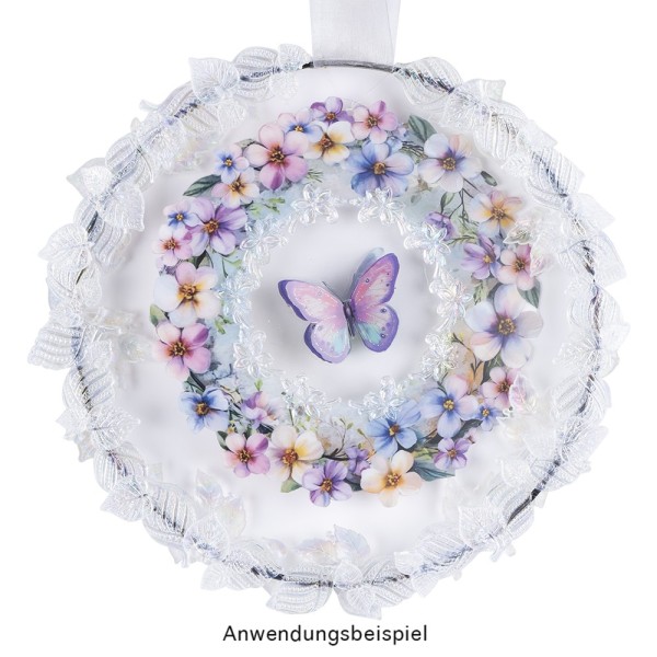 Transparent-Sticker, Schmetterlinge, versch. Designs, mit Glitzerveredelung, 10cm x 30cm, 10 Bogen
