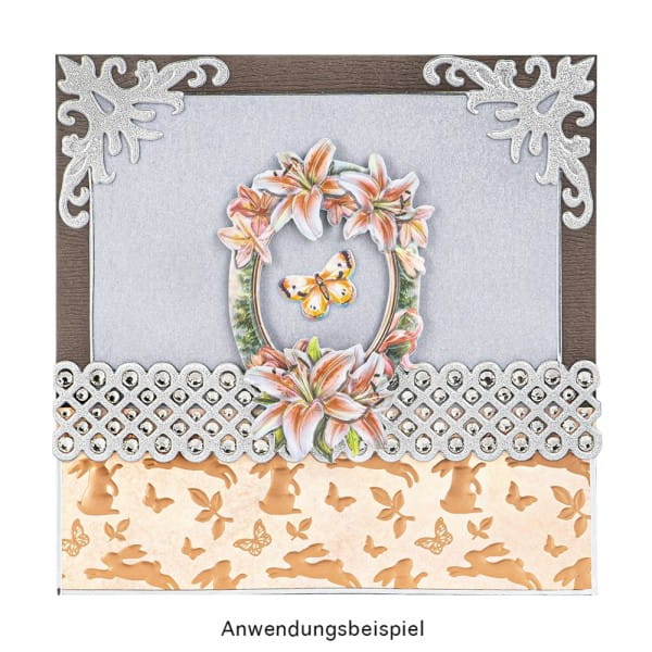 3-D Relief-Sticker, Blütenrahmen, verschiedene Größen, selbstklebend