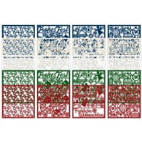 Laser-Kartenaufleger, Winter/Weihnachten 2, 14cm x14cm, 4 versch. Designs, 5 Farbtöne, 20 Stück