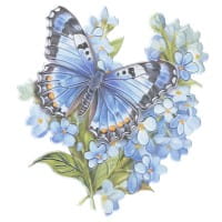 3-D Relief-Sticker, Schmetterlinge & Blumen 2, Design 1, verschiedene Größen, selbstklebend