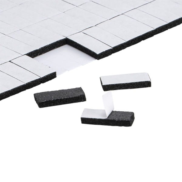 Klebepads, 5mm x 12mm, 2mm hoch, schwarz, 5 Bogen, 800 Stück