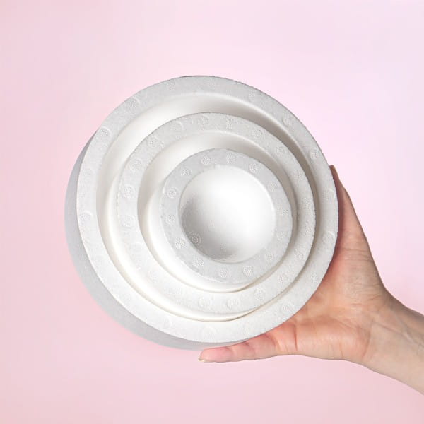 Styropor-Torte, 3 Styropor-Podeste, Ø20 cm, Ø15 cm, Ø10 cm