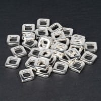 Perlenrahmen, Design 2, 1,3cm x 1,3cm, silberfarben, 33 Stück