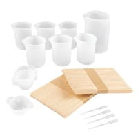 Silikon-Messbecher, antihaft, verschiedene Größen, inkl. Pipetten & Holz-Rührstäben, 116-teilig