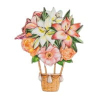 3-D Relief-Sticker, Blumen-Ballons, verschiedene Größen, selbstklebend