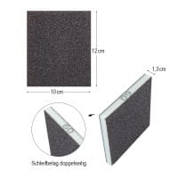 Schleifschwämme, 10cm x 12cm x 1,3cm, verschiedene Körnungen, 6 Stück