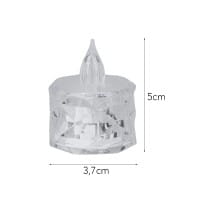 LED-Teelichter, Ø4cm, 5cm hoch, facettiert, kaltweiß, 12 Stück